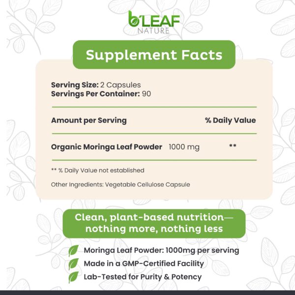 Version 1.0.0 Suplemento moringa en cápsulas 1000mg B'LEAF NATURE
