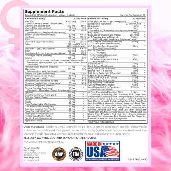 Version 1.0.0 Suplemento multivitamínico 2nd Springs para mujeres 7 esenciales