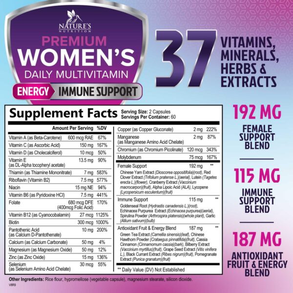Suplemento multivitamínico diario para mujeres