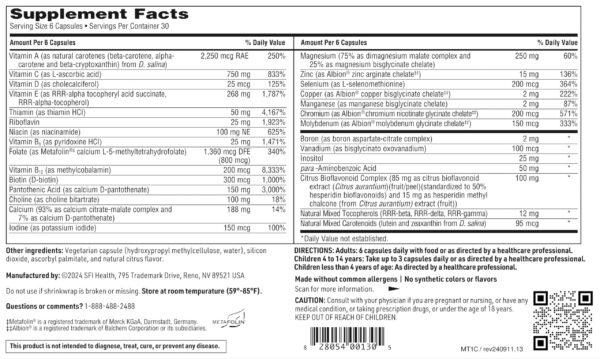 Suplemento multivitamínico Klaire Labs con folato bioactivo