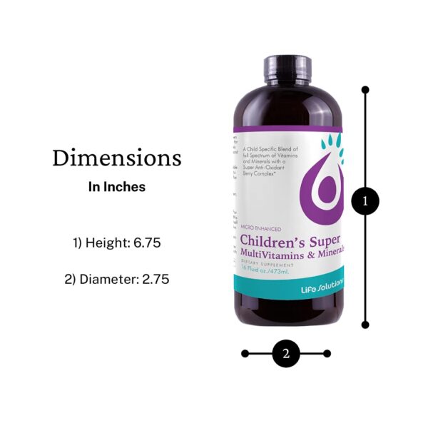 Suplemento multivitamínico líquido Life Solutions para niños crecimiento