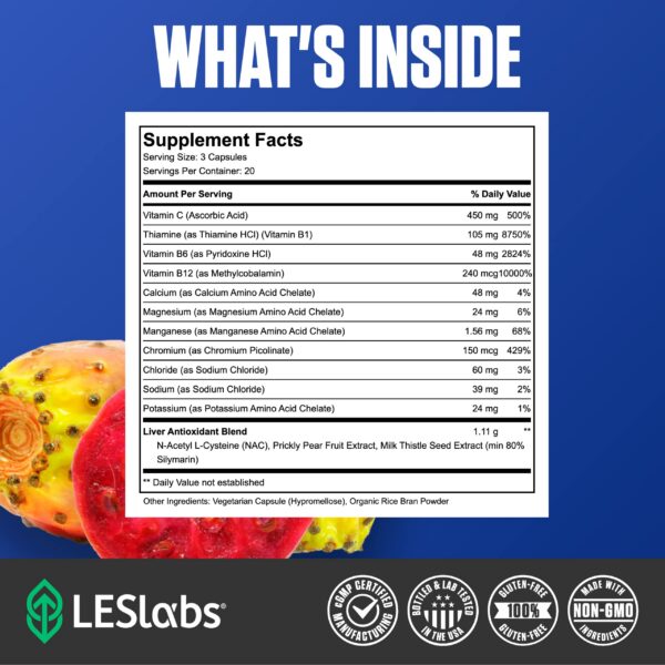 Suplemento NAC y glutatión apoyo hígado LES Labs DeToxx