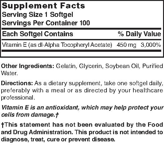 Suplemento NAT B Vitamina E 1000 UI antioxidante natural
