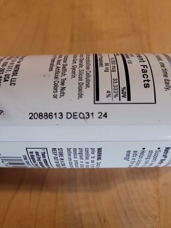 Suplemento Natrol Biotina 600 tabletas