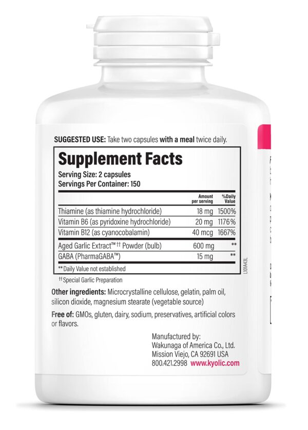 Suplemento natural ajo maduro Kyolic 300 cápsulas orgánico