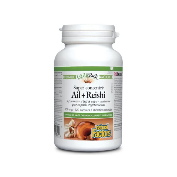 Suplemento natural ajo y reishi GarlicRich 120 cápsulas vegetales