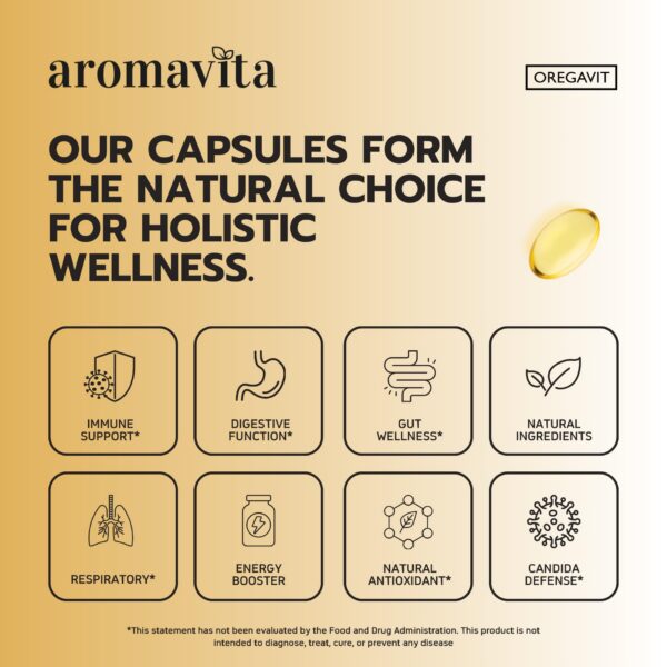 Suplemento natural aromavita aceite de orégano 86-90% carvacrol 120 capsulas