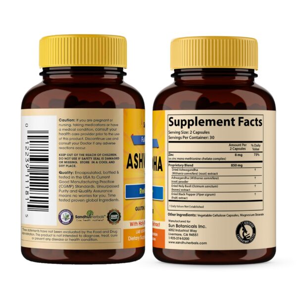 Version 1.0.0 Suplemento natural Ashwagandha para gestión de estrés y ánimo