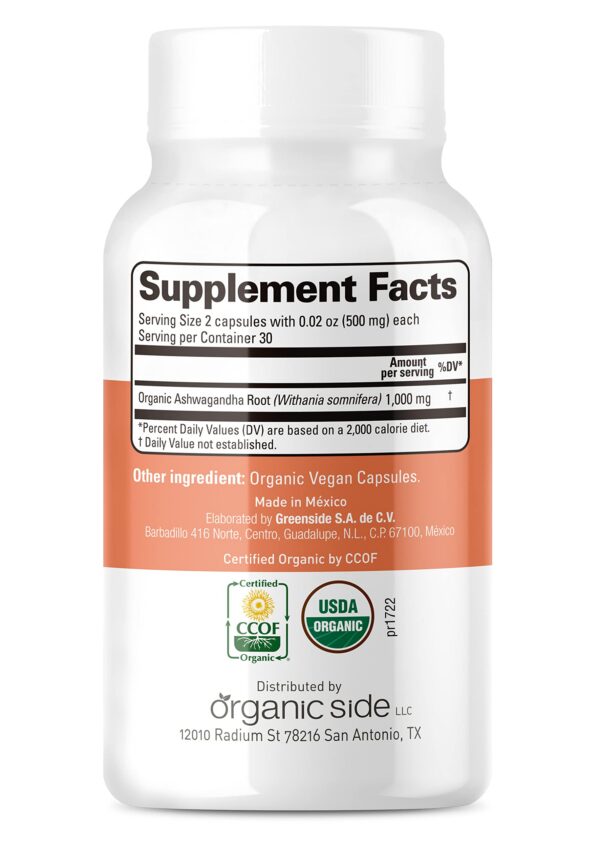 Suplemento natural ashwagandha sin gluten y sin OGM