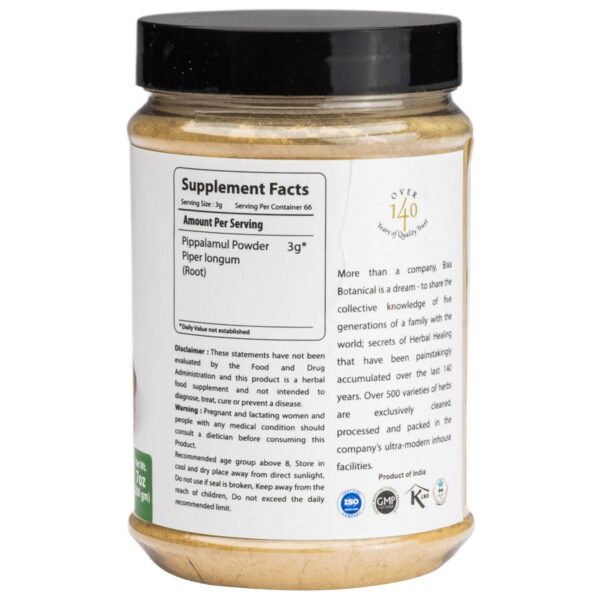 Suplemento natural bixa BOTANICAL pippali para sistema respiratorio