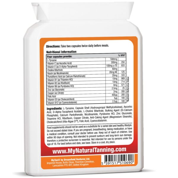 Version 1.0.0 Suplemento natural para bronceado con tirosina y cobre