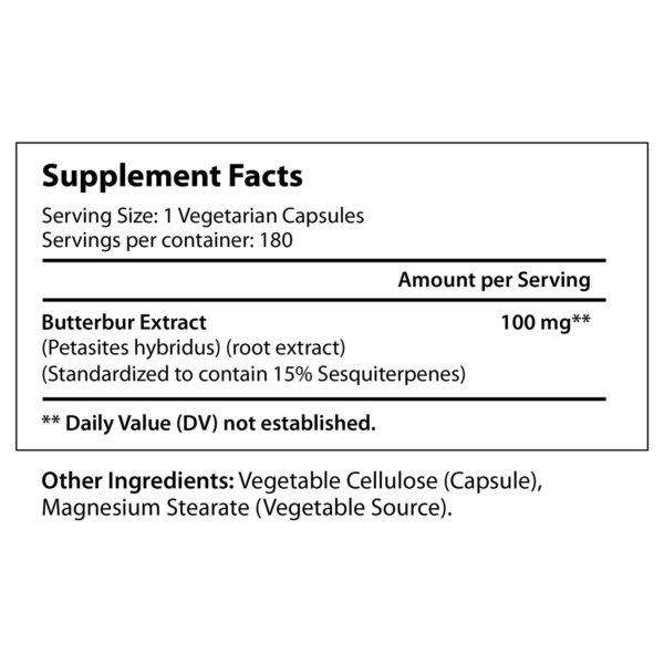 Suplemento natural de Butterbur para bienestar