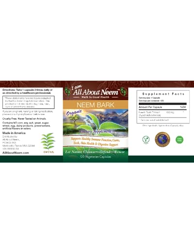 Suplemento natural de cápsulas de corteza de neem