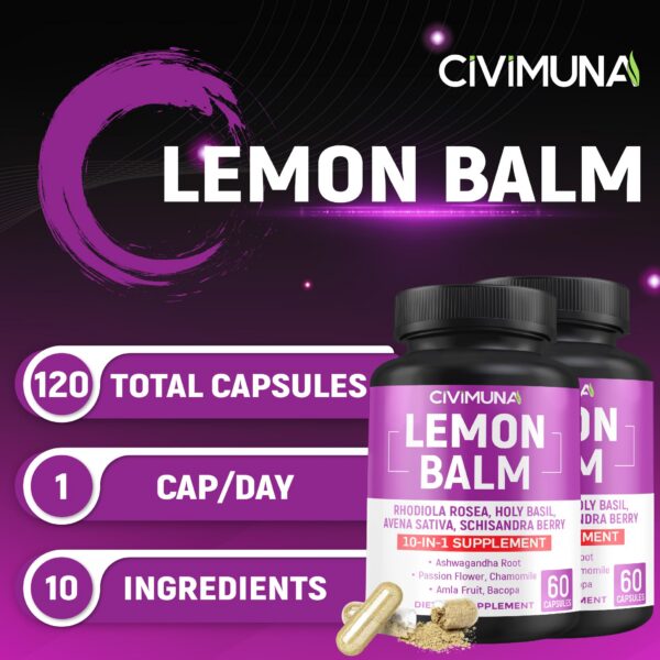 Version 1.0.0 Suplemento natural cápsulas de melisa y hierbas 120 unidades