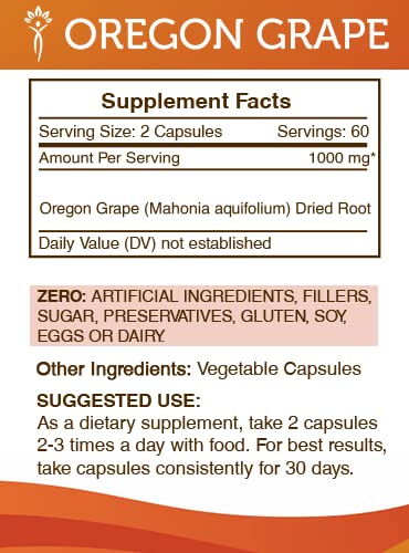 suplemento natural cápsulas raíz seca uva de Oregón Secrets of the Tribe