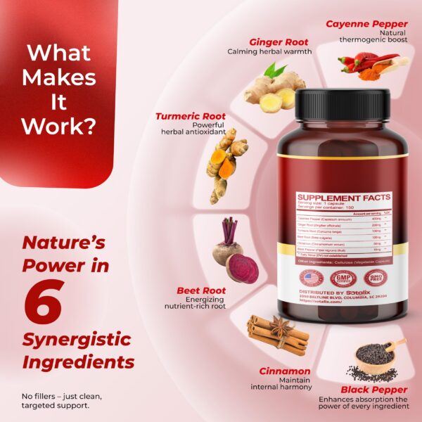 Suplemento natural cayena cúrcuma canela Estados Unidos