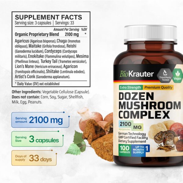 Version 1.0.0 Suplemento natural complejo hongos 12 extractos BIO KRAUTER