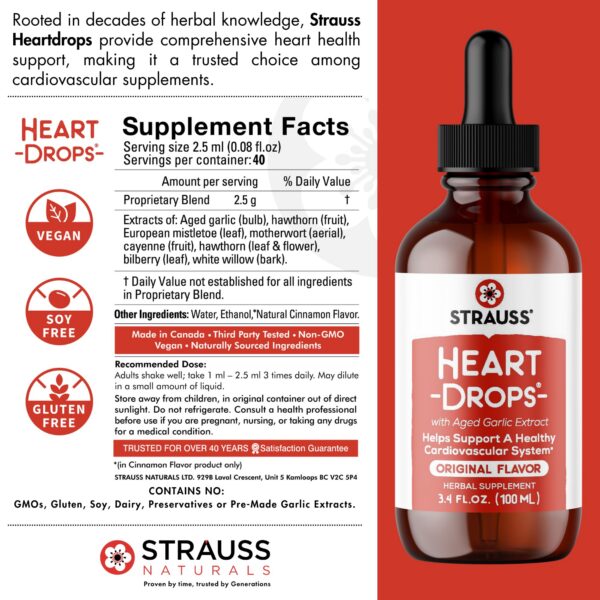 Suplemento natural corazón Strauss con hierbas tradicionales