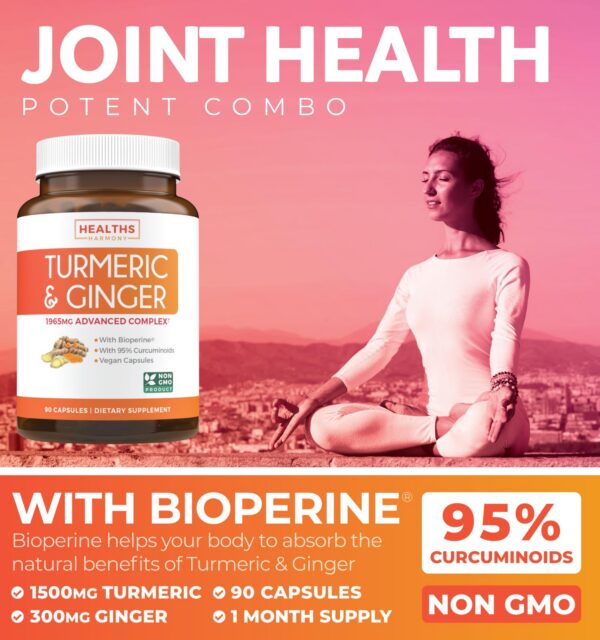 Suplemento natural cúrcuma y jengibre para apoyo articular