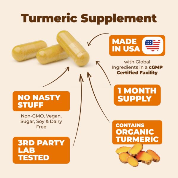 Suplemento natural de cúrcuma y pimienta negra para bienestar