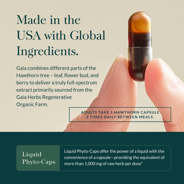 Suplemento natural espino para soporte del corazón Gaia Herbs