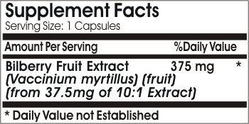 Version 1.0.0 Etiqueta frontal Extracto de Arándano PureControl 375mg