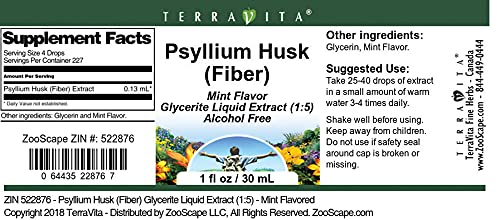 Suplemento natural extracto líquido psyllium Terravita menta