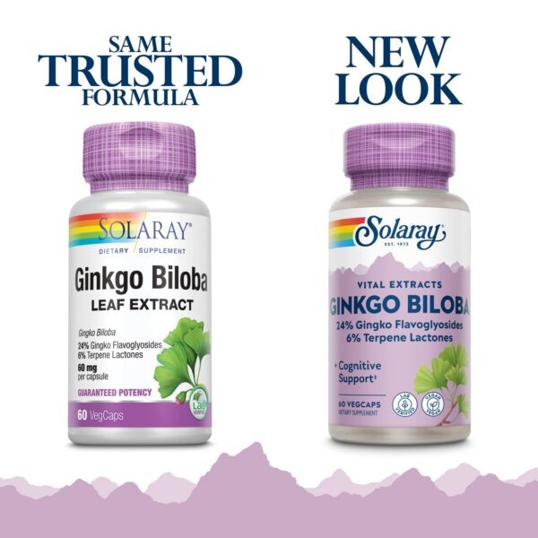 Suplemento natural ginkgo biloba Solaray para memoria