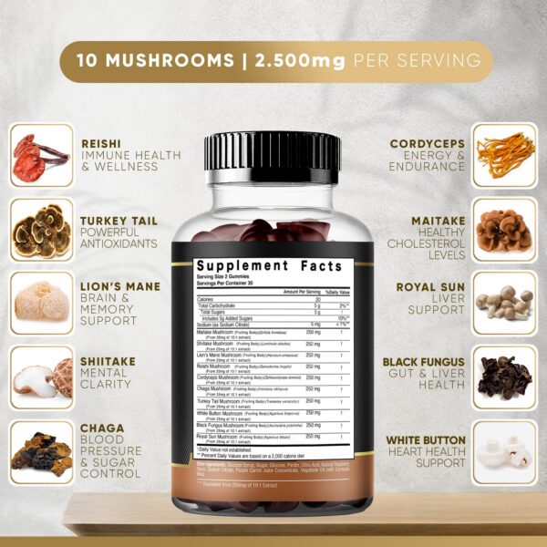 suplemento-gomitas-hongos-variedad-lion-mane-reishi-chaga