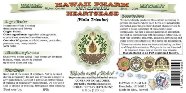 Suplemento natural herbal Heartsease hoja y flor secas 32 oz