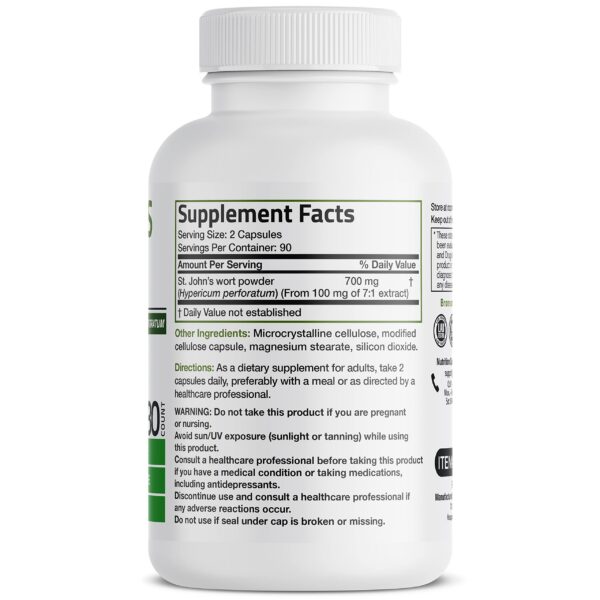 Suplemento natural de hierba de san juan para estado de ánimo