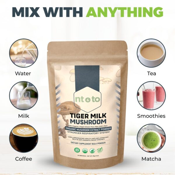 Suplemento natural hongo leche de tigre beneficios respiratorios