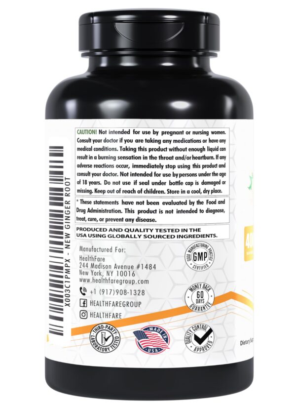 Suplemento natural jengibre Healthfare 4000mg extracto