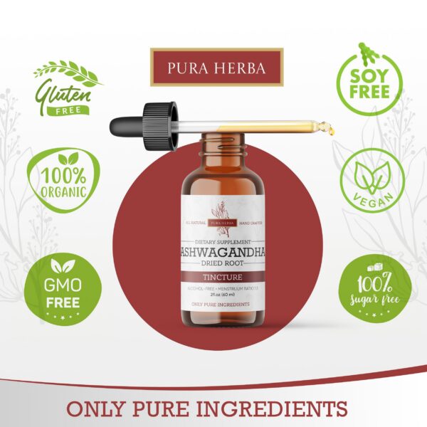 Version 1.0.0 Suplemento natural líquido Ashwagandha extracto orgánico