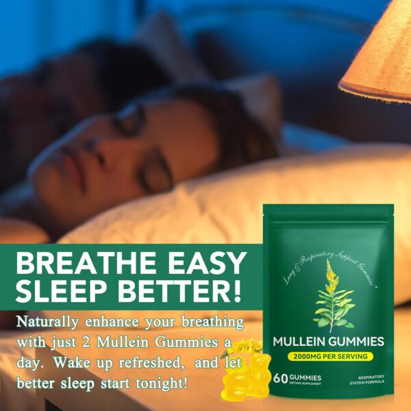 Suplemento natural mullein en gomitas para pulmones