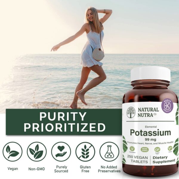 Suplemento Natural Nutra potasio para salud cardíaca y energía