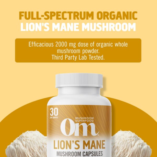 Suplemento natural OM Mushroom melena de león para inmunidad