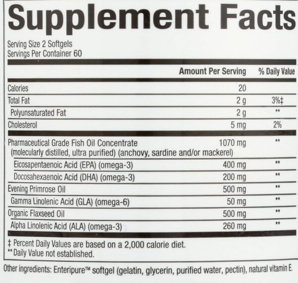 Version 1.0.0 Suplemento natural con omega-3 y onagra mujeres