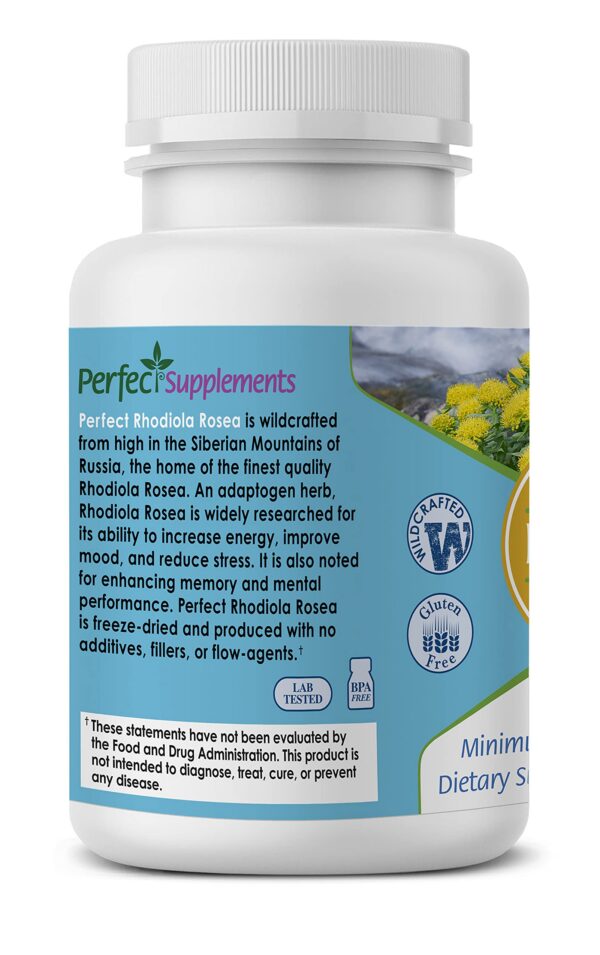 Suplemento adaptógeno Rhodiola Rosea raíz silvestre pura