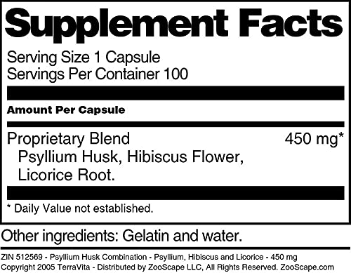 Version 1.0.0 Suplemento natural Psyllium Hibisco Regaliz 100 cápsulas TerraVita