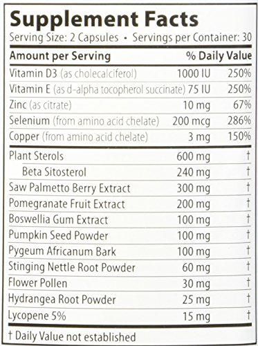 Suplemento natural para salud y función prostática masculina