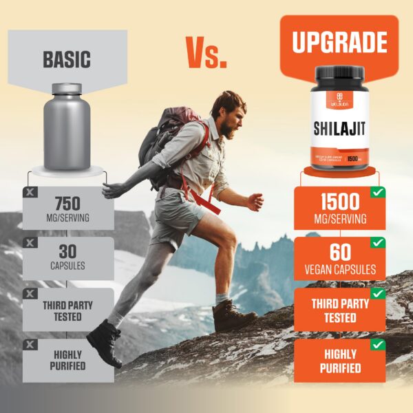 Version 1.0.0 Suplemento natural Shilajit cápsulas apoyo cerebral y bienestar
