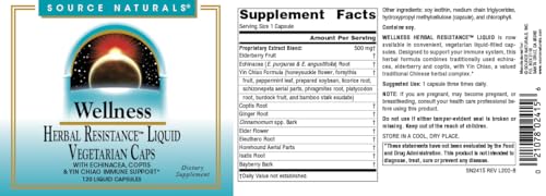 Suplemento natural Source Naturals para sistema inmune Herbal Resistance