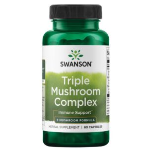 Suplemento natural Swanson con complejo triplo de hongos 60 cápsulas
