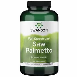 Suplemento natural Swanson Saw Palmetto para salud urinaria