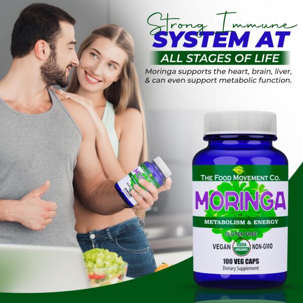 Suplemento natural The Food Movement cápsulas moringa orgánica