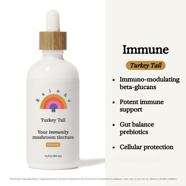 Suplemento natural de Turkey Tail sin alcohol y vegano