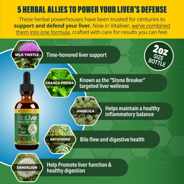 Suplemento hepático VitaLiver con ingredientes naturales calidad premium