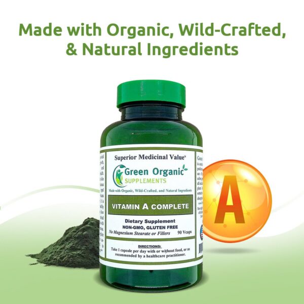 Suplemento natural vitamina a Green Organic cápsulas vegetales