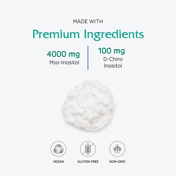 Suplemento natural Vitanica Optinositol para ciclo menstrual saludable